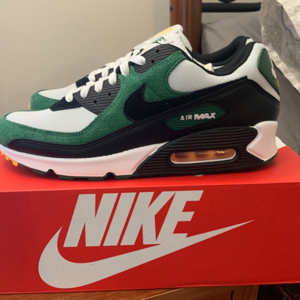 Size 11 Air Max 90 in a Black/Green/White Colorway
